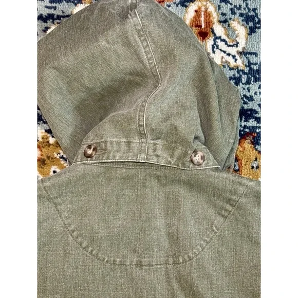 VTG Eddie Bauer Cotton Field Jacket Green Men Medium Chore Barn Utility *see pic - Picture 10 of 11
